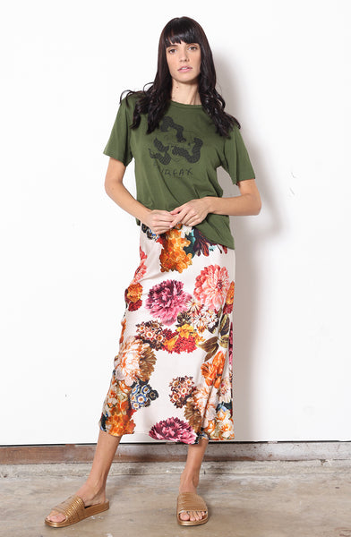 Midi Slip Dress + Ivory Bouquet
