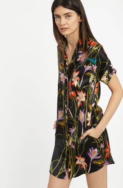 The Silk Shirt Dress + Botanica Black