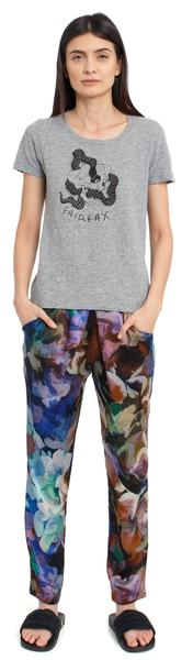The Silk Jogger Pant + Floral Abyss