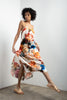 Topstitch Slip Dress + Ivory Bouquet Stretch Silk
